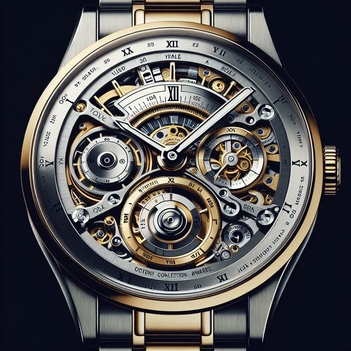 Luxury Hybrid Wristwatch: Omega Constellation Gold & Steel with Rolex Design Elements