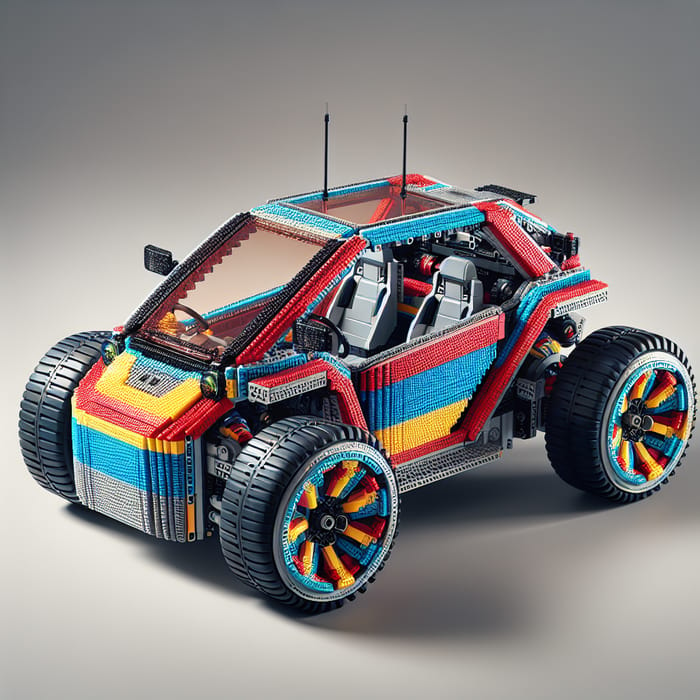 Detailed LEGO Toy Car | Colorful Aerodynamic Vehicle