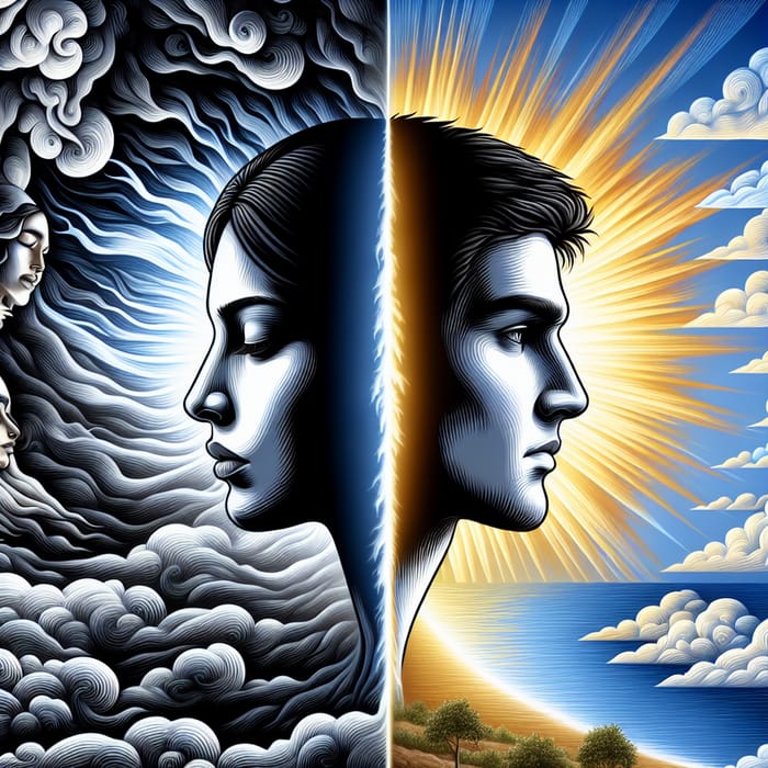 The Dual Nature Of Humanity Embracing Light And Darkness AI Art The Dual Nature Of Humanity Embracing Light And Darkness AI Art