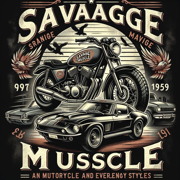 Vintage Motorbike T-Shirt Design | Edgy Savage Muscle Tee