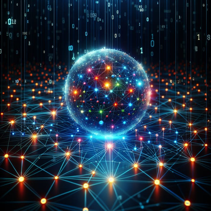 Infinite Internet Network | Main Server Sphere & Interconnected Nodes