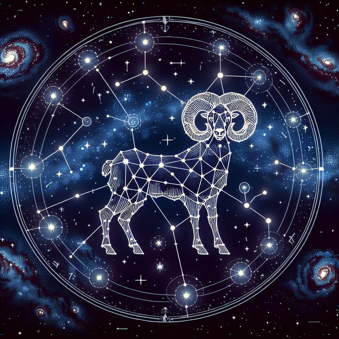 Aries Constellation: Starry Ram and Night Sky View