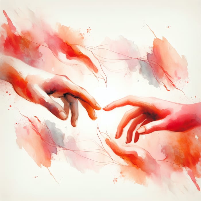Love Watercolor Art | Passionate Image of Connection