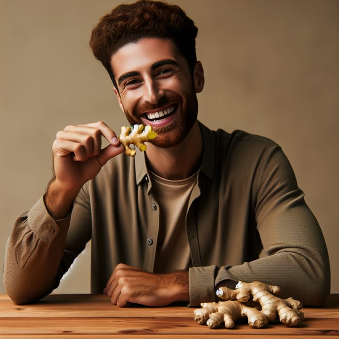 Middle Eastern Man Enjoying Ginger with Erection