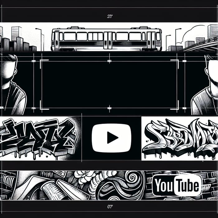 Minimalist Hand-Drawn Graffiti YouTube Banner Design