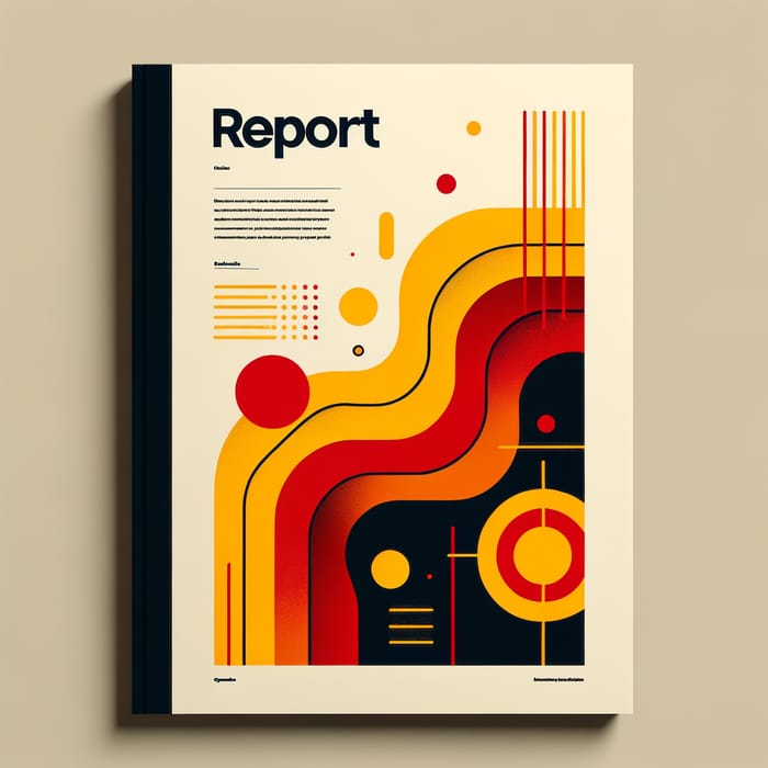 Professional A4 Landscape Report Cover Design with Red & Yellow Hues