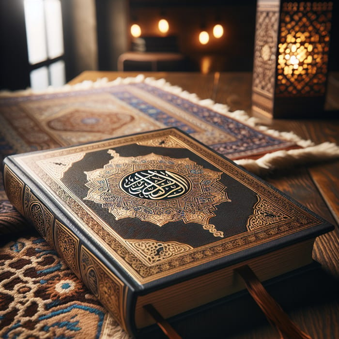 Ornate Quran with Islamic Geometric Patterns