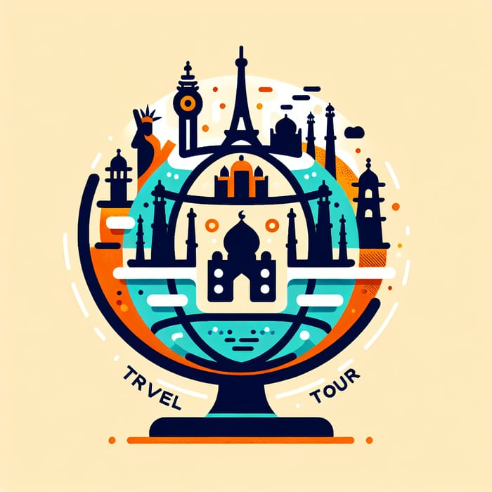 Lively Globe Illustration with Iconic Landmarks | Easy Tour Agency