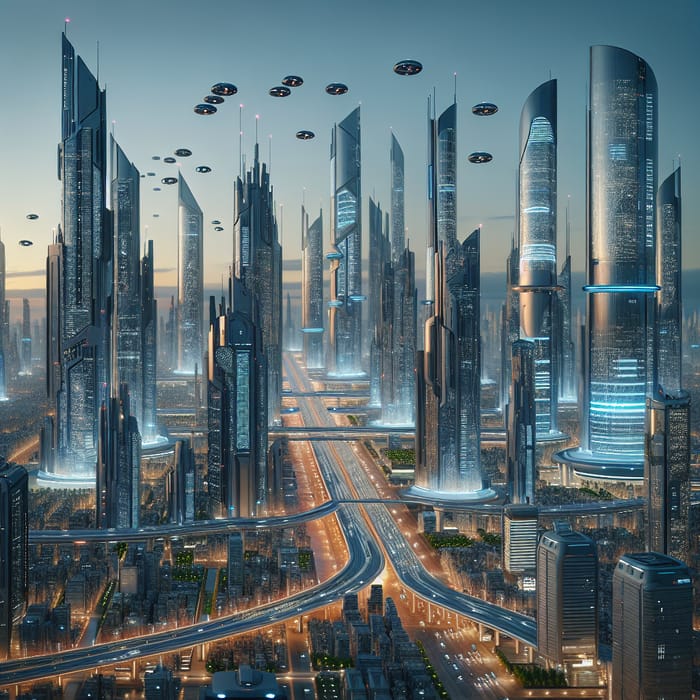 Futuristic Urban Skyline | Advanced Cityscape Technology