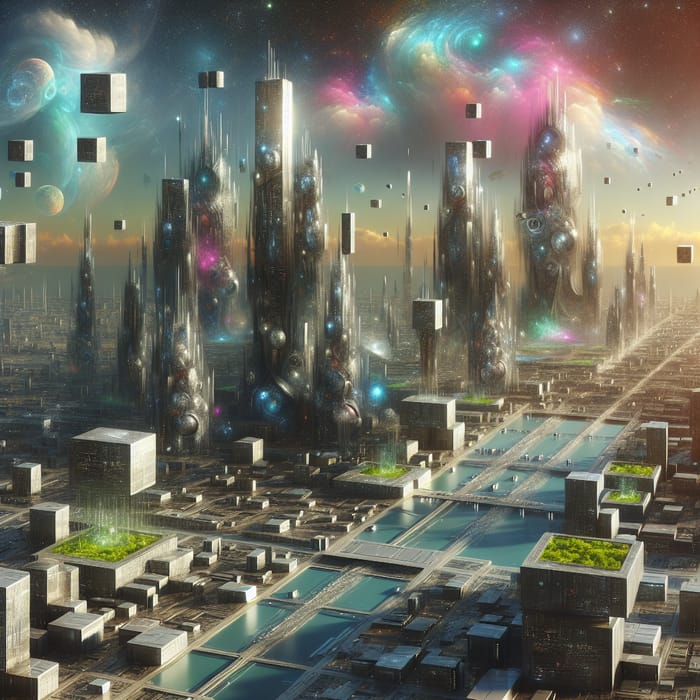 Abstract Futuristic Cityscape: A Dazzling Vision