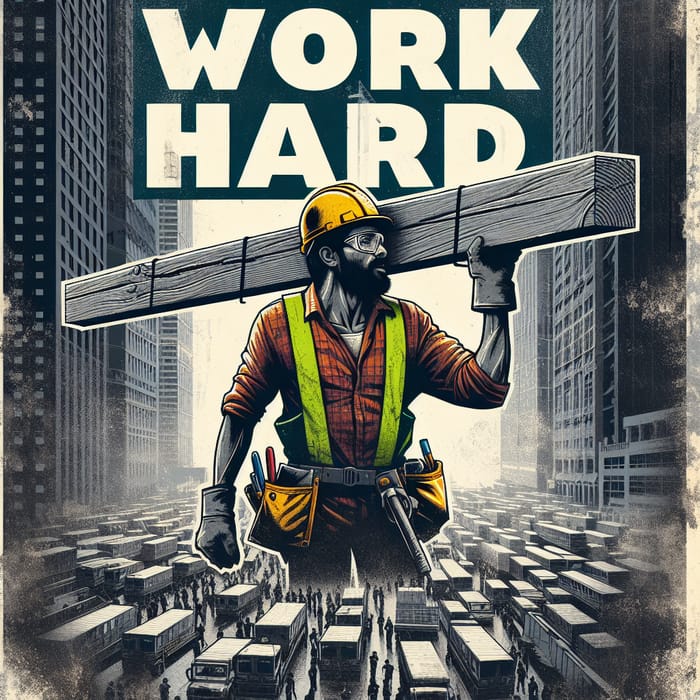 Inspiring Work Hard Gritty Determined Poster