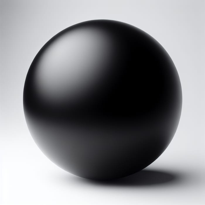 Black Ball on White Background