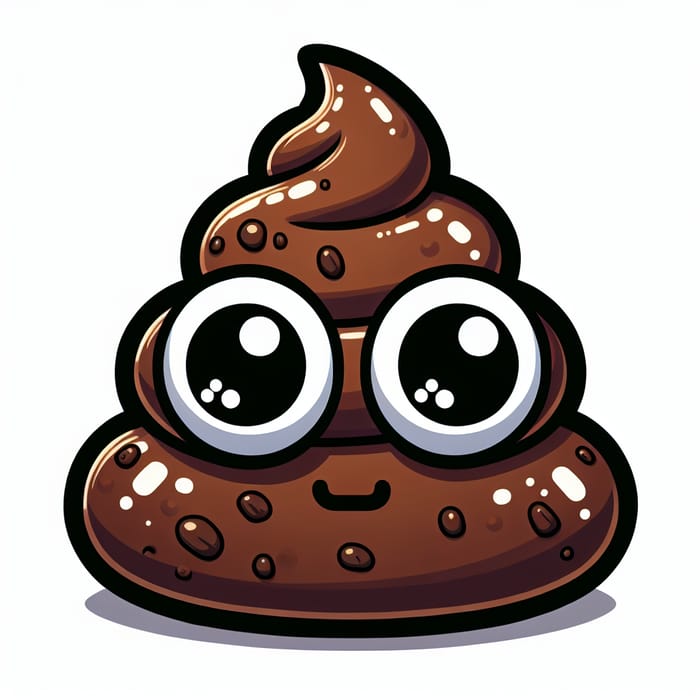 Anthropomorphized Poop Emoji with Eyes