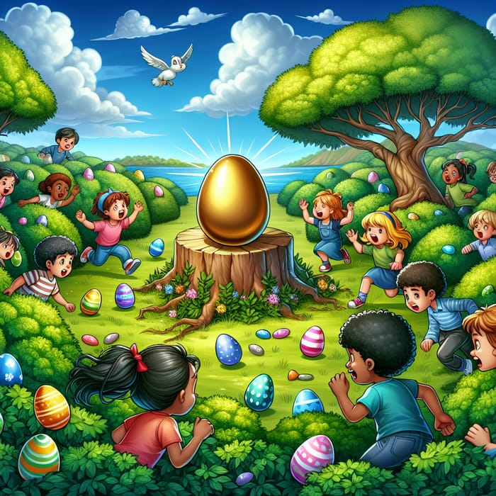 Enigmatic Easter Mystery: Golden Egg Disappearance in Lush Field