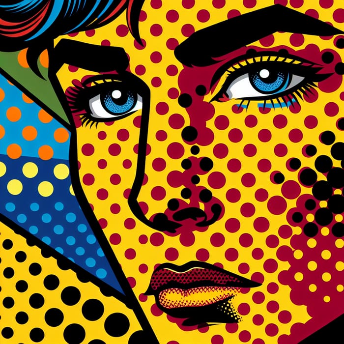 Pop Art Face Drawing inspired by Roy Lichtenstein