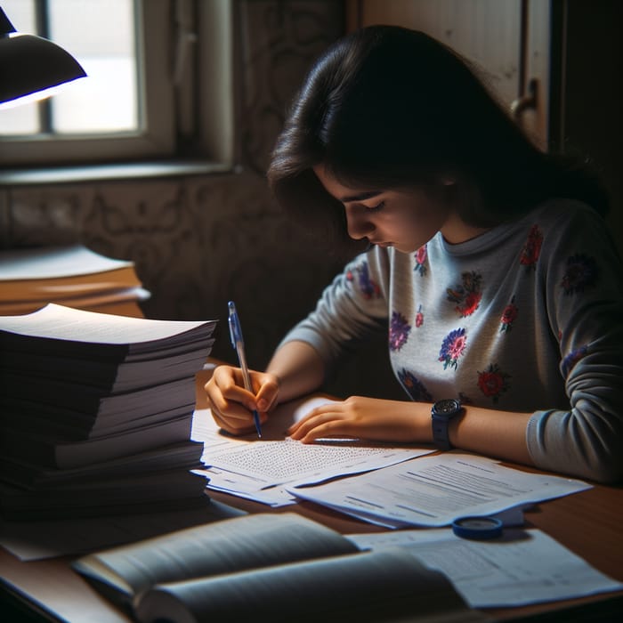 Middle-Eastern Girl Concentrating on Konkur Exam | Study Tips