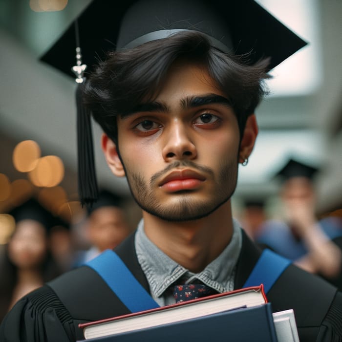 Stressed Young Boy Graduating University - Striking Scene