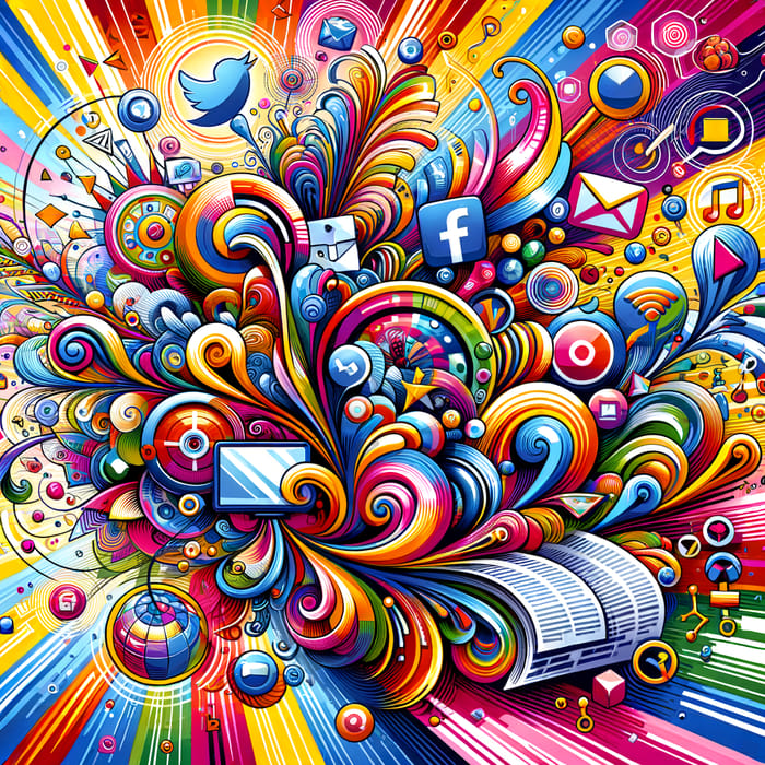 Colorful Media Trending Design - Creative & Vibrant Illustration