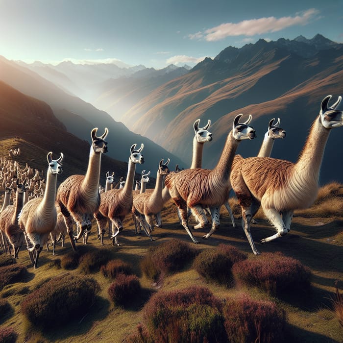Graceful Llamas in Motion