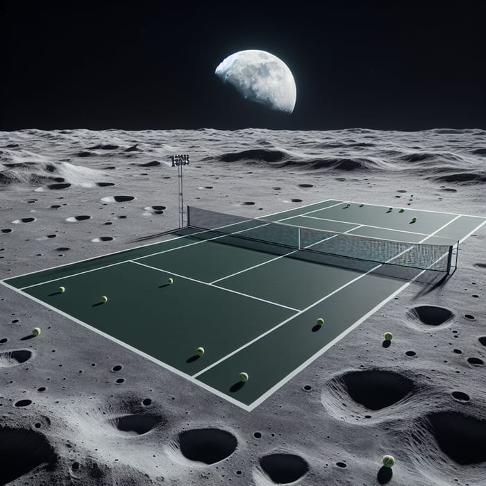 Tennis Court on Moon: Extraordinary Game with High Bounces