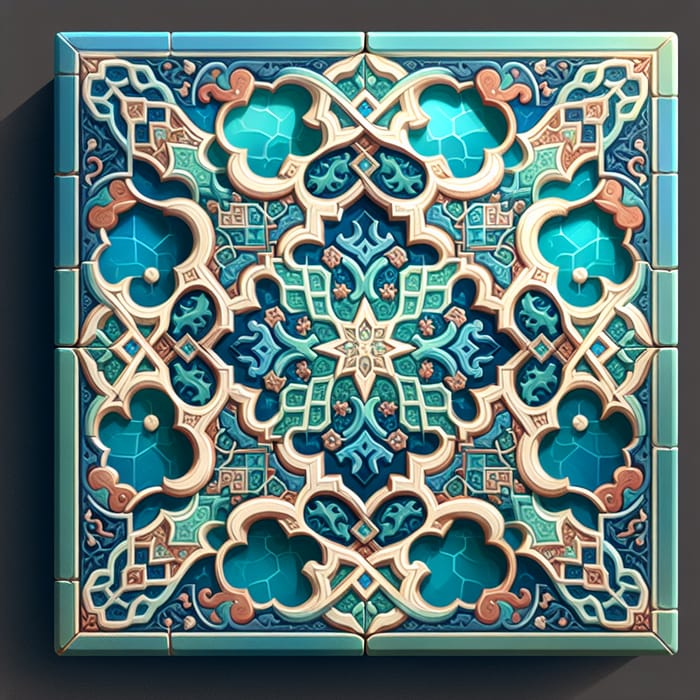 Elegant 10x10 Moroccan Tile with Beautiful Geometric Patterns