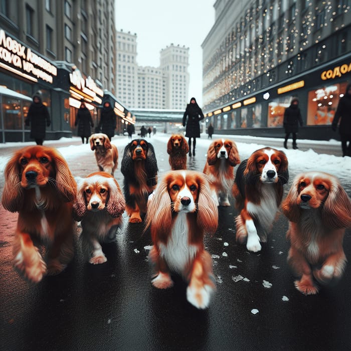 Spaniel Dogs Roam Moscow Streets | Kodak Vision3 500 Film