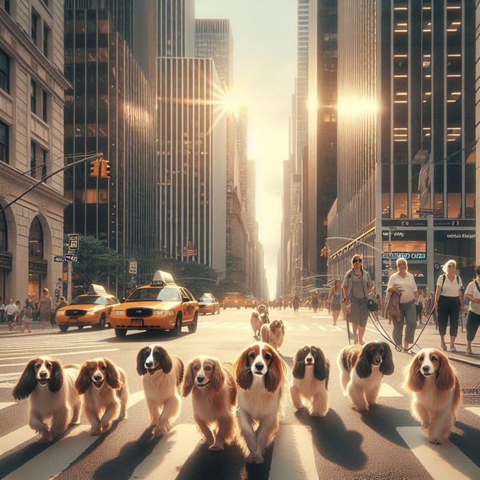 Spaniel Dogs Walking in New York | Kodak Vision3 500
