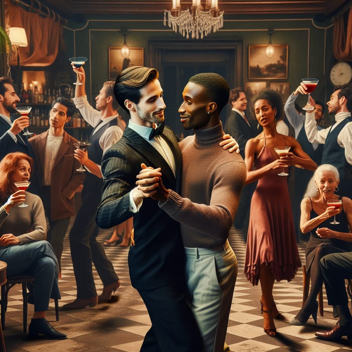 International Tango Dance: French & African Guys at Colorful Club