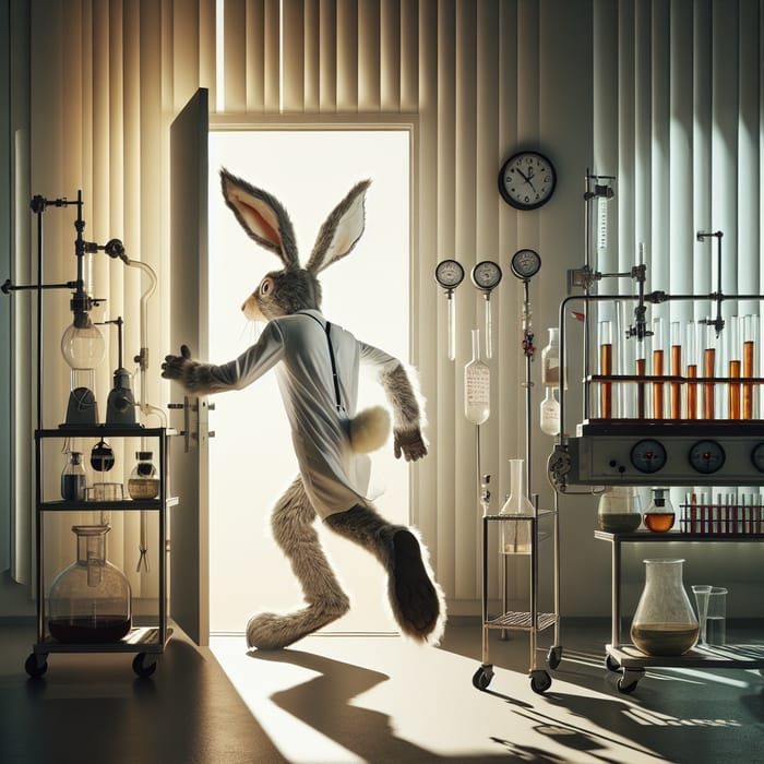 White Man in Hare Costume Escapes Laboratory Desperately