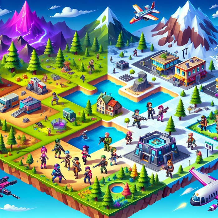 Fortnite Battle Island: Diverse Zones, Colorful Players & Weapons