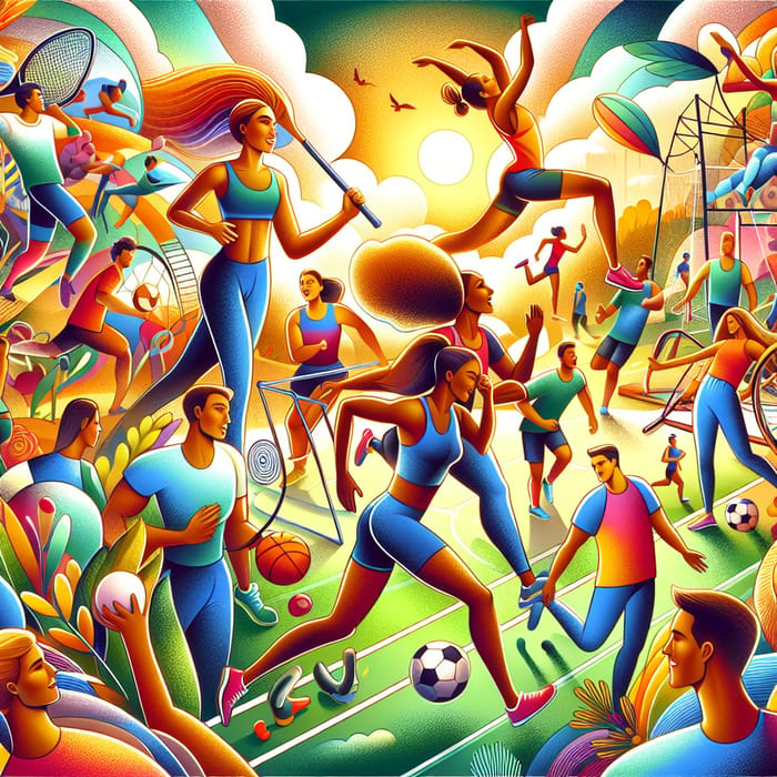 Energetic Sports Illustration: Beauty and Life