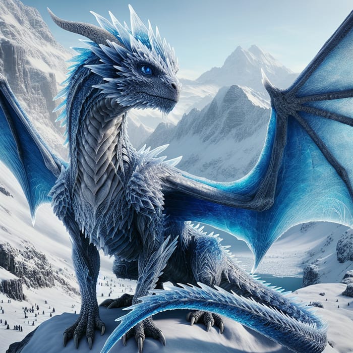 Gordon Ice Dragon - Detailed & Majestic Beauty