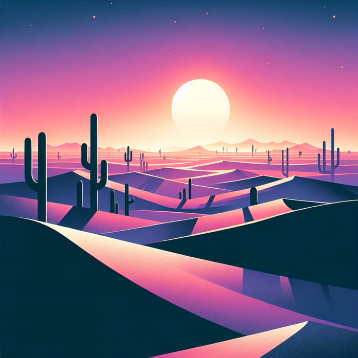 Vibrant Desert Sunset with Hoors in 4K