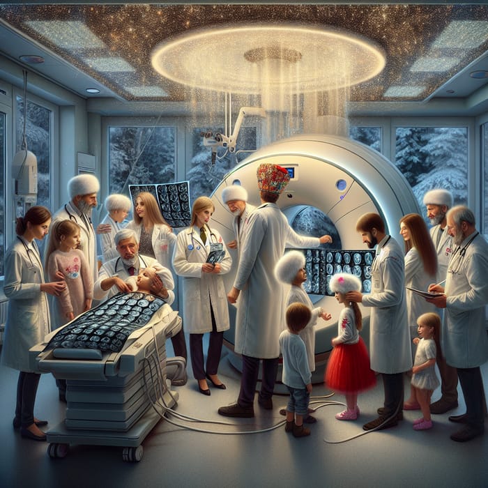 Hyperrealistic Russian Family of Doctors Demonstrating Advanced Medicine