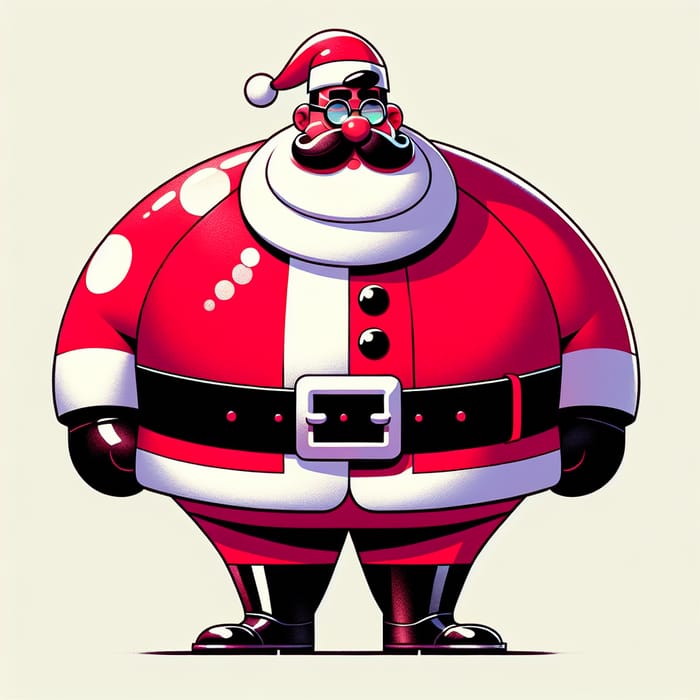 Humorous Christmas Character in Red-and-White Outfit