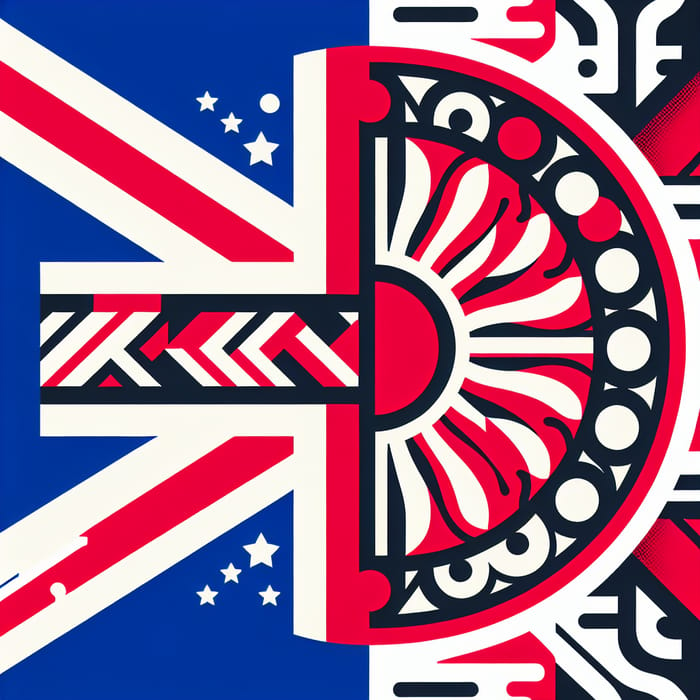 Creative Logo Design Combining Great Britain and Japan Flags