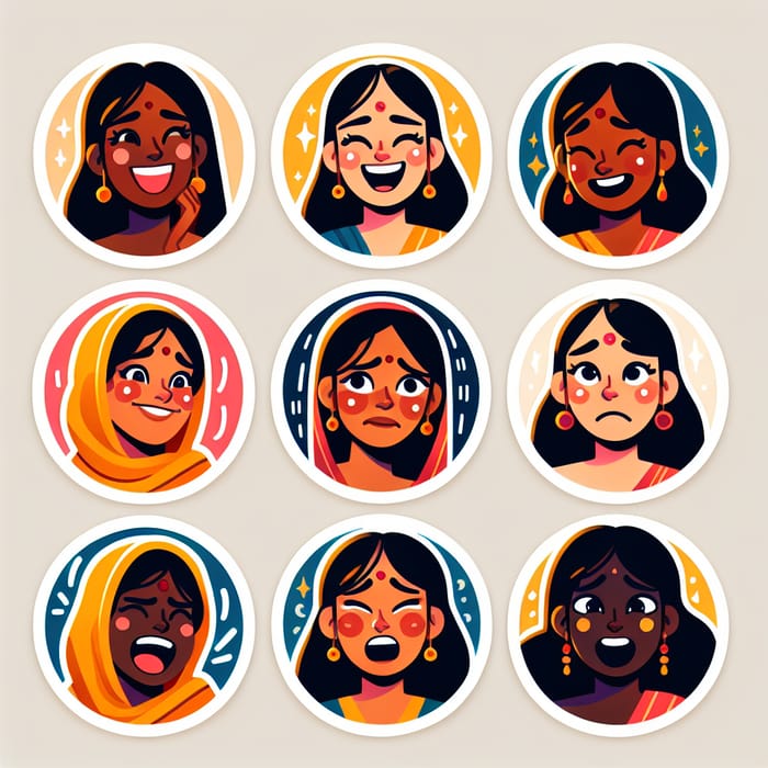 Create Vibrant Face Stickers with 9 Different Expressions