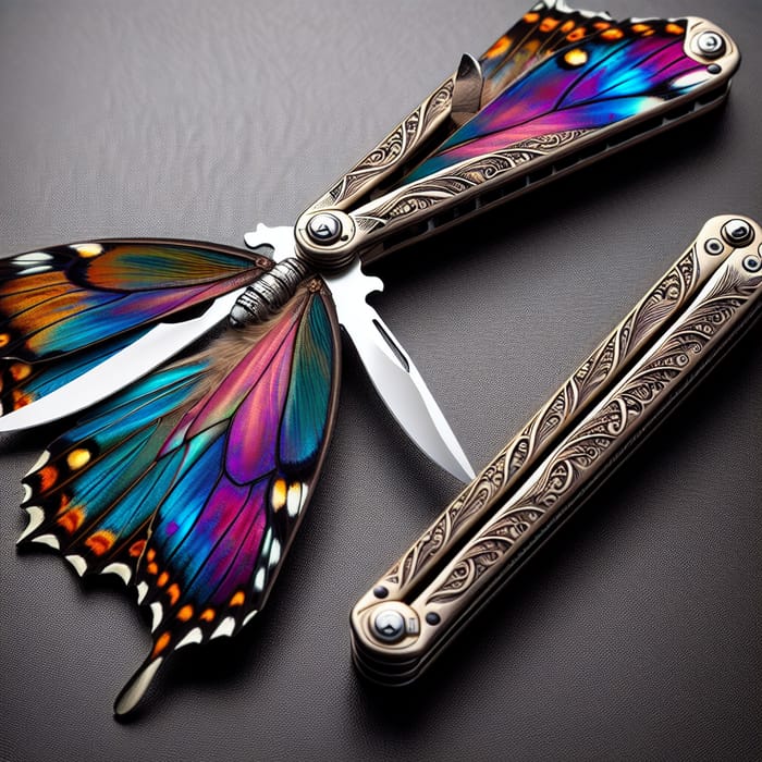 Butterfly Knife with Elegant Wings Design