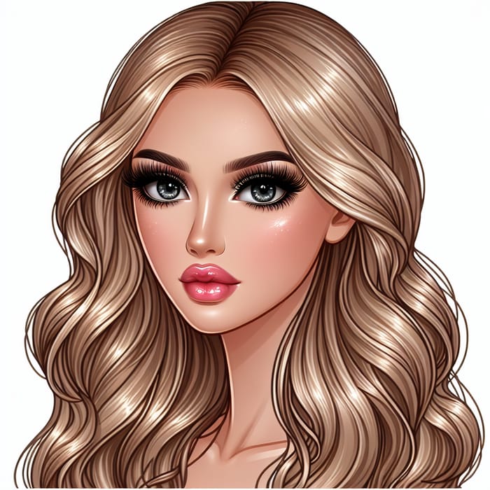 Radiant Blonde Woman with Natural Pouty Lips and Stunning Black Eyes Radiant Blonde Woman with Natural Pouty Lips and Stunning Black Eyes