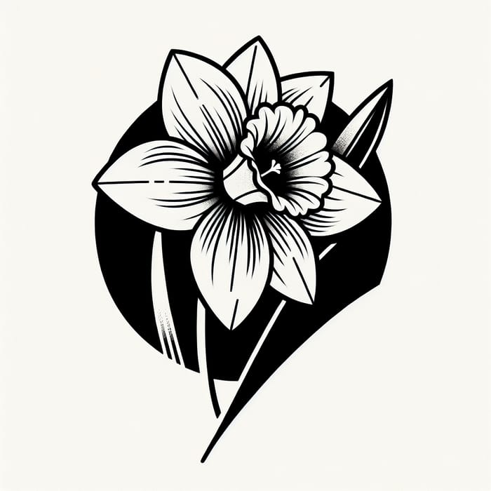 Minimal Narcissus Flower Tattoo Design