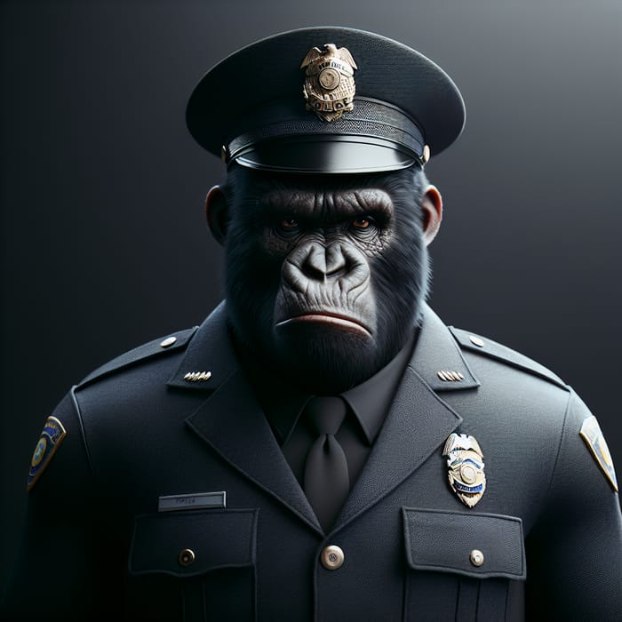 Giant Black Police Monkey in Uniform | Law Enforcement