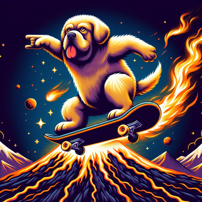 Dog Skating on Volcano - Incredible Scene