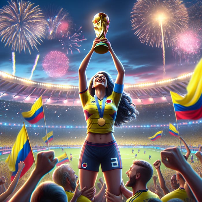 Colombia Wins World Cup: Joyful Moment with Fans and Trophy