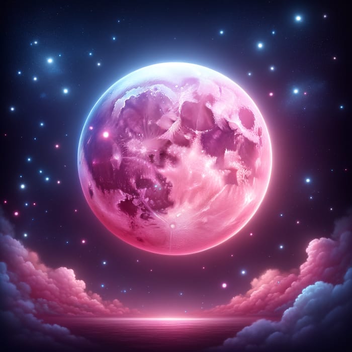 Pink Moon - Enigmatic Pink Lunar Display
