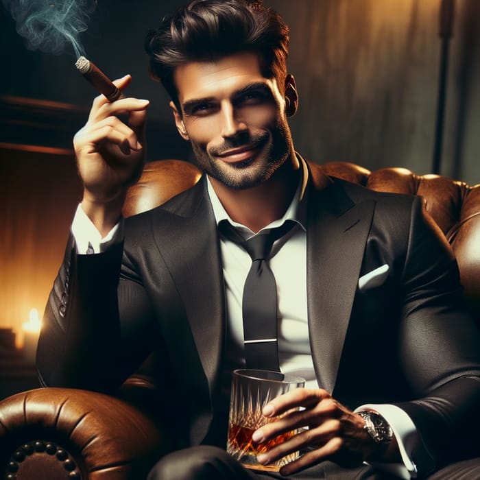 Andrew Tate | Stylish Man Enjoying Cigar