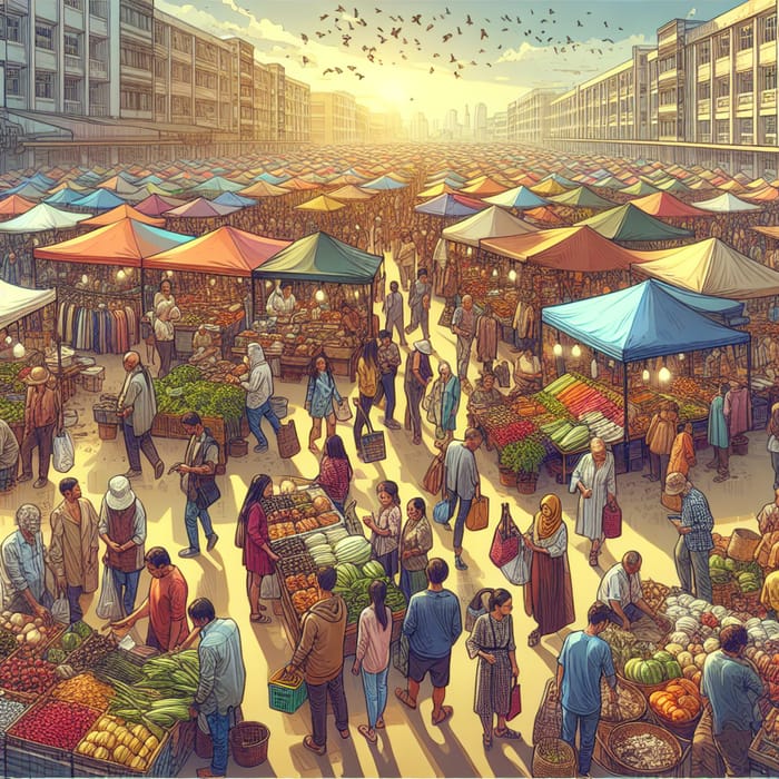 Energetic Open-Air Market: Fresh Produce, Handmade Goods & More