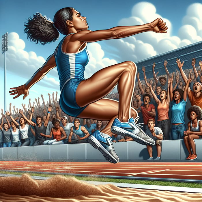 Thrilling Long Jump Moment | Action-Packed Track and Field Scene