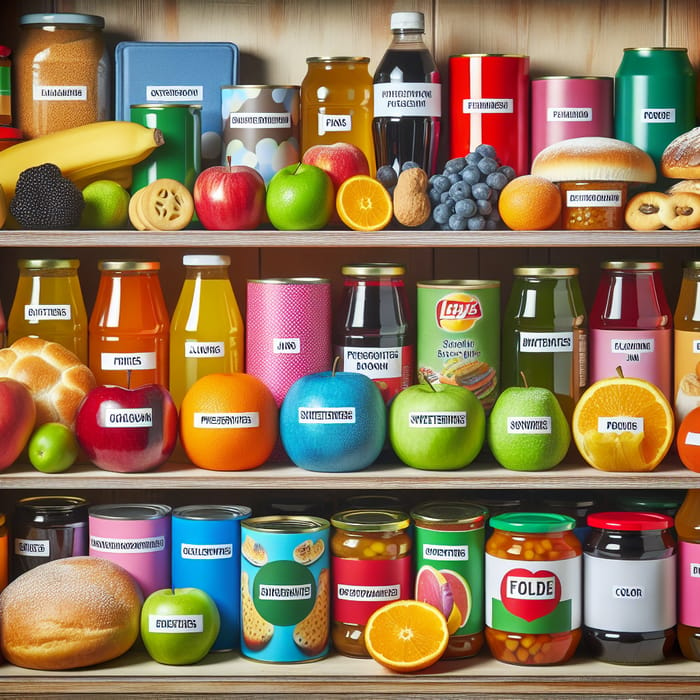Colorful Food Products with Preservatives, Sweeteners, and Color Additives