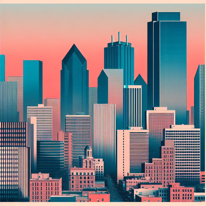 Dallas Skyline Abstract | Modernity vs Tradition Blend