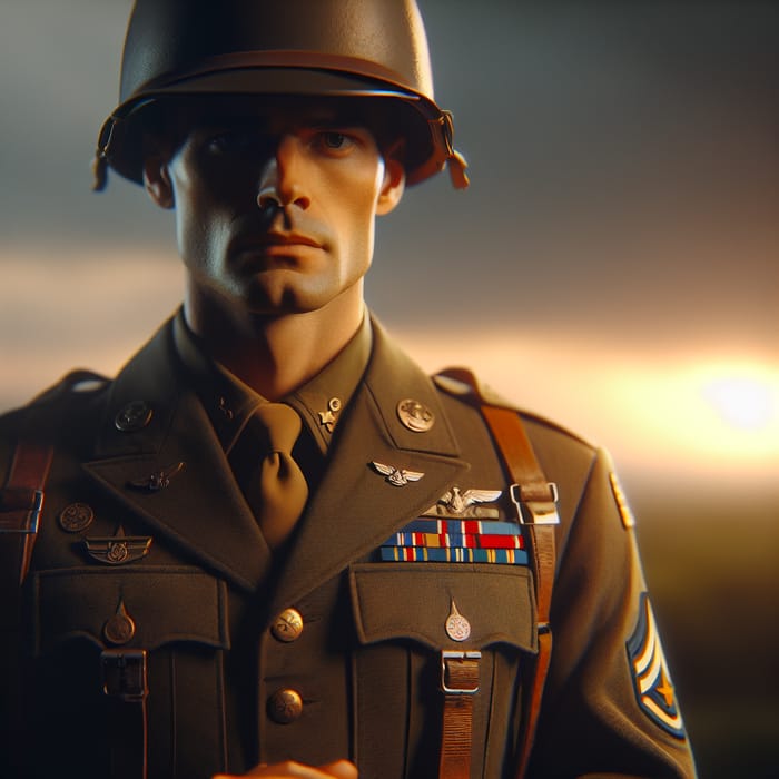 Dedicated Soldier at Attention | Uniform Display - Người lính
